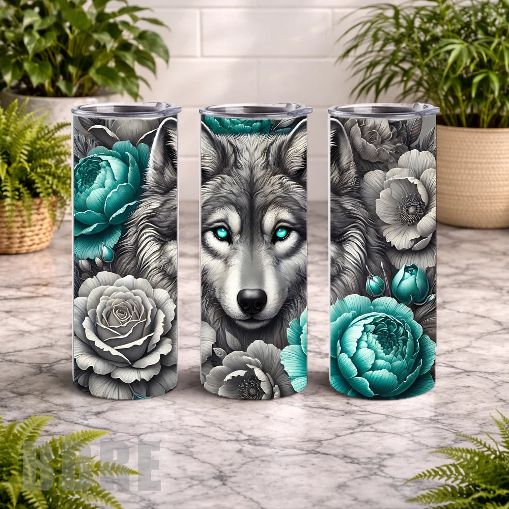Wolf Floral 7 15 OZ Straight Wrap
