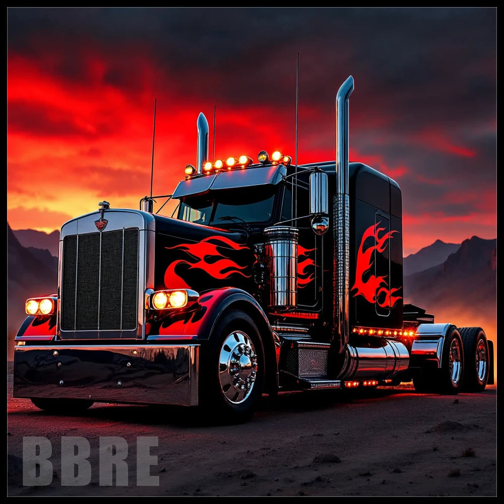 Flaming Truck 3 15 OZ Straight Wrap