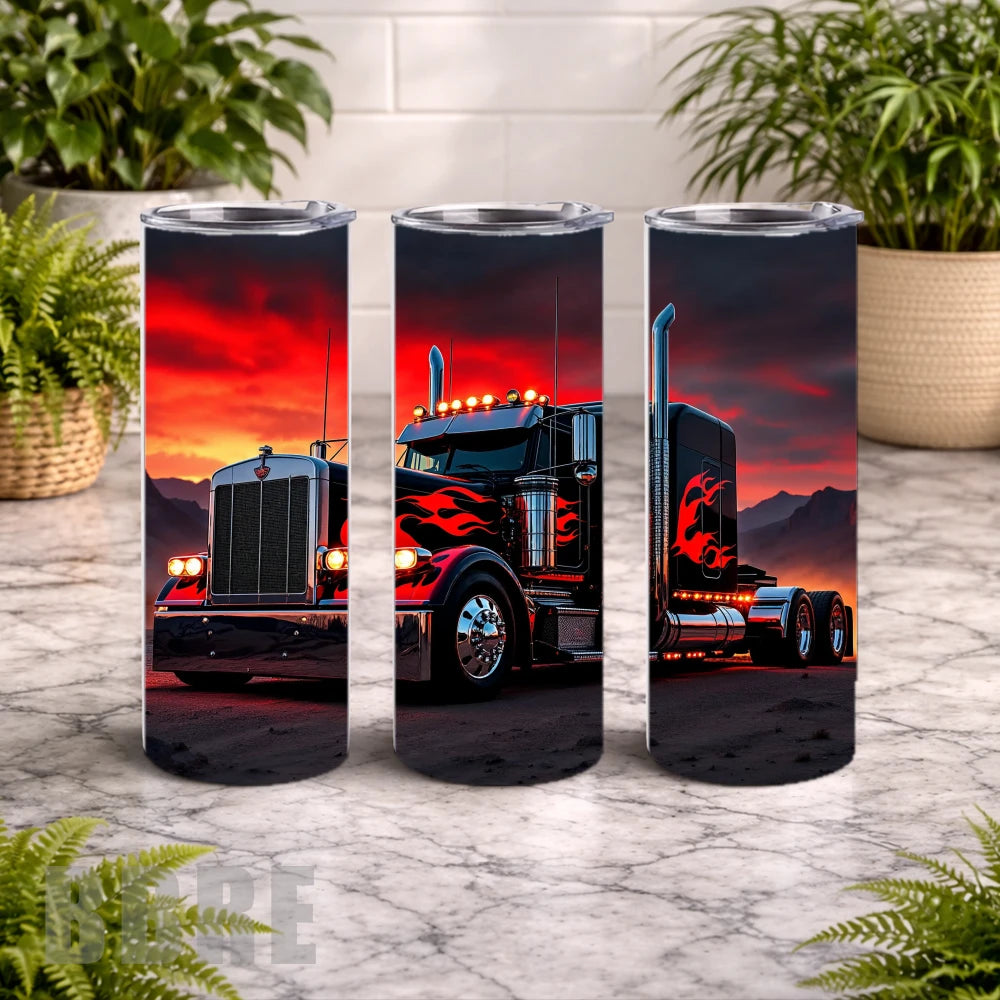Flaming Truck 3 15 OZ Straight Wrap