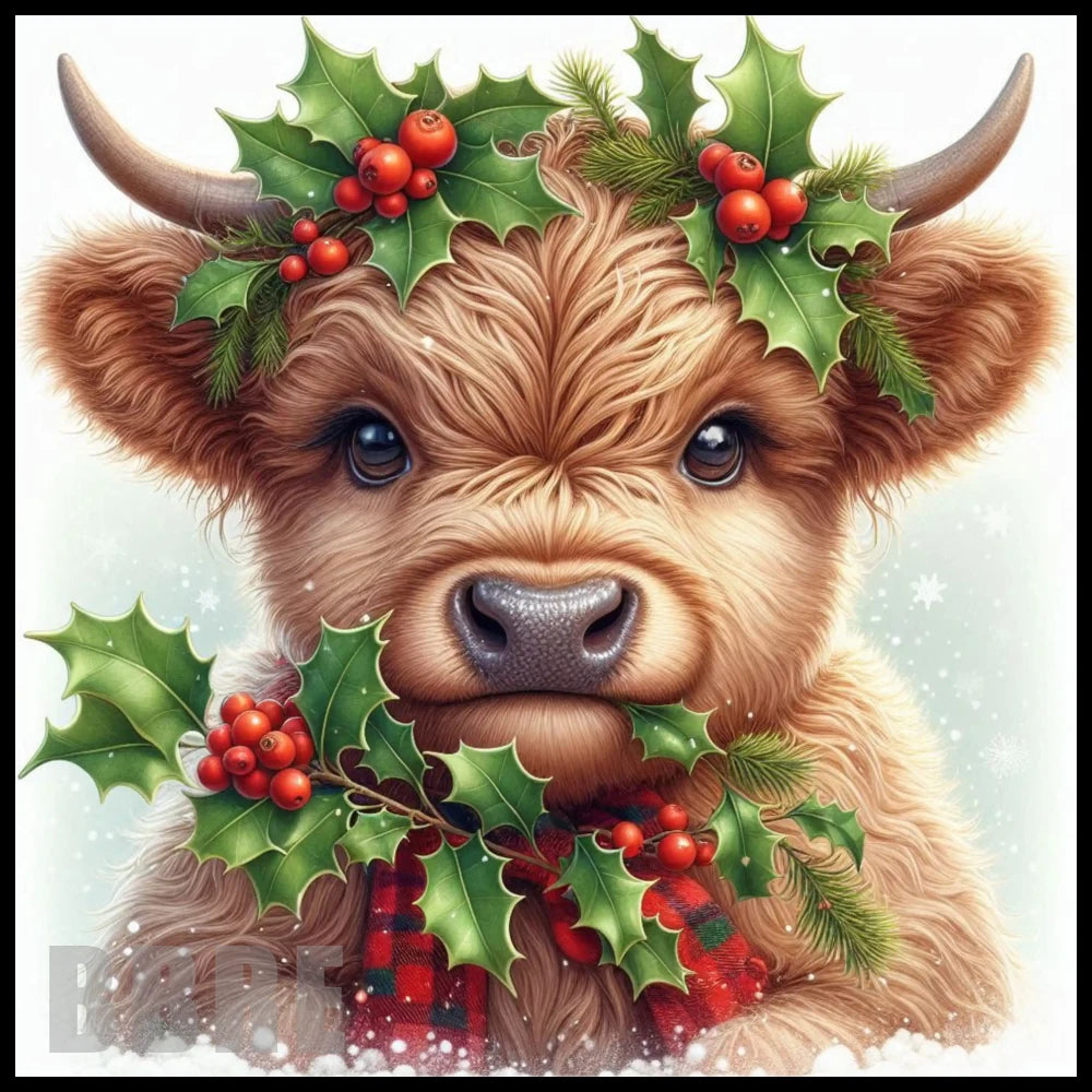 Festive Highland Cow 6 15 OZ Straight Wrap