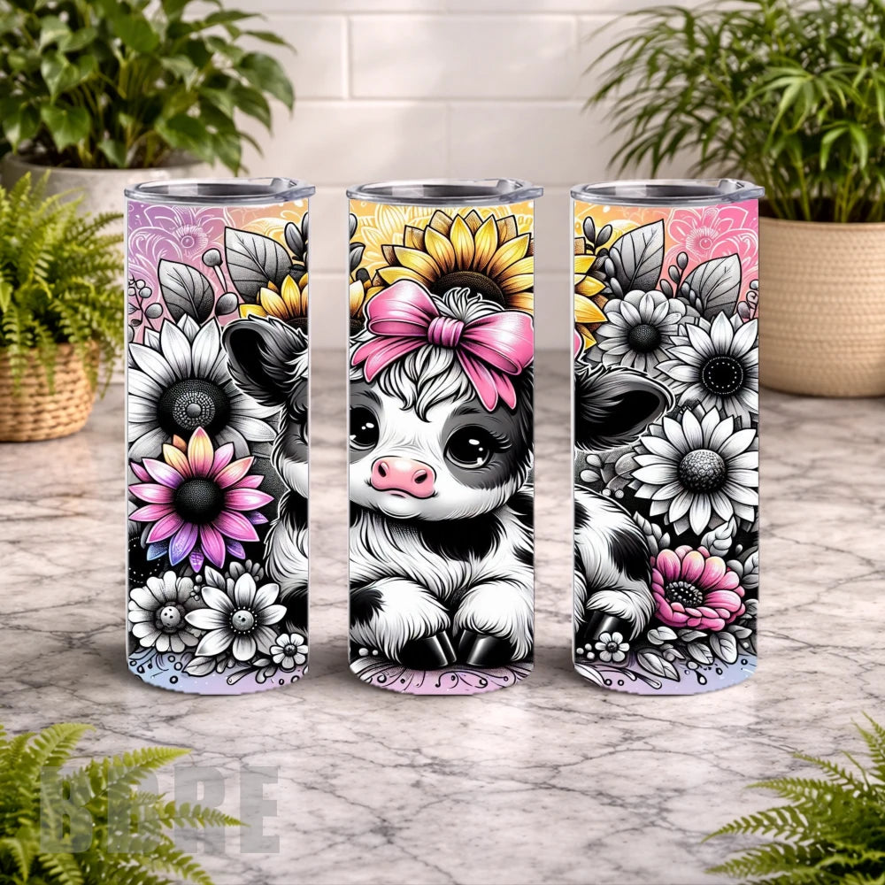 Cow Floral 2 15 OZ Straight Wrap