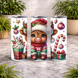Festive Highland Cow 7 15 OZ Straight Wrap