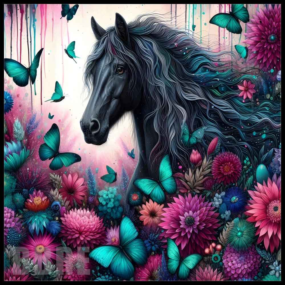 Floral Horse 13 15 OZ Straight Wrap