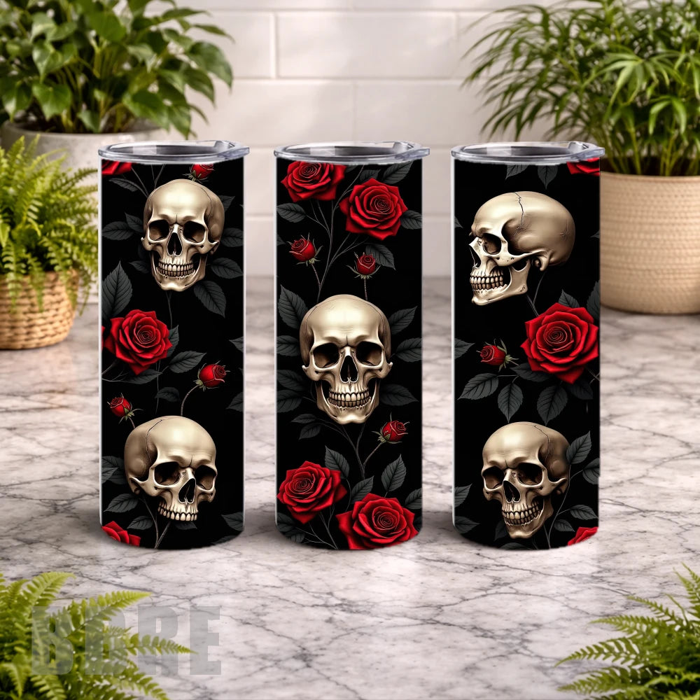 Skulls And Roses 15 OZ Straight Wrap