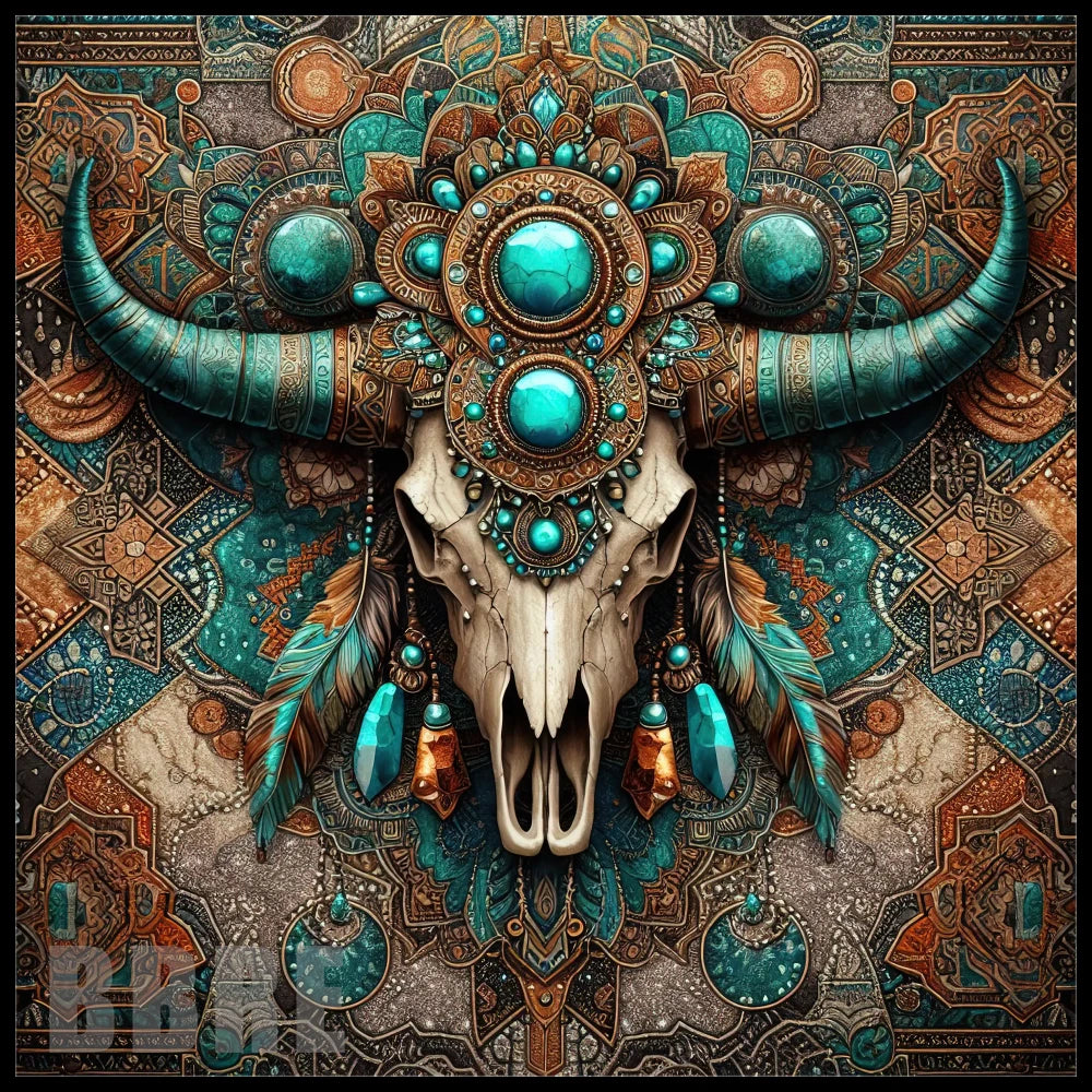 Turquoise Skull 5 15 OZ Straight Wrap