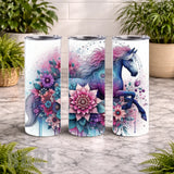 Floral Unicorn 2 15 OZ Straight Wrap