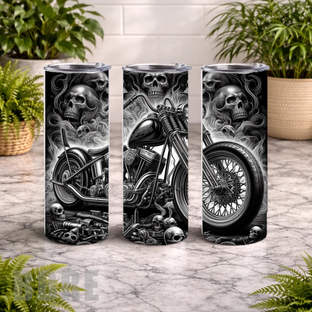 Skull Motorcycle 3 15 OZ Straight Wrap