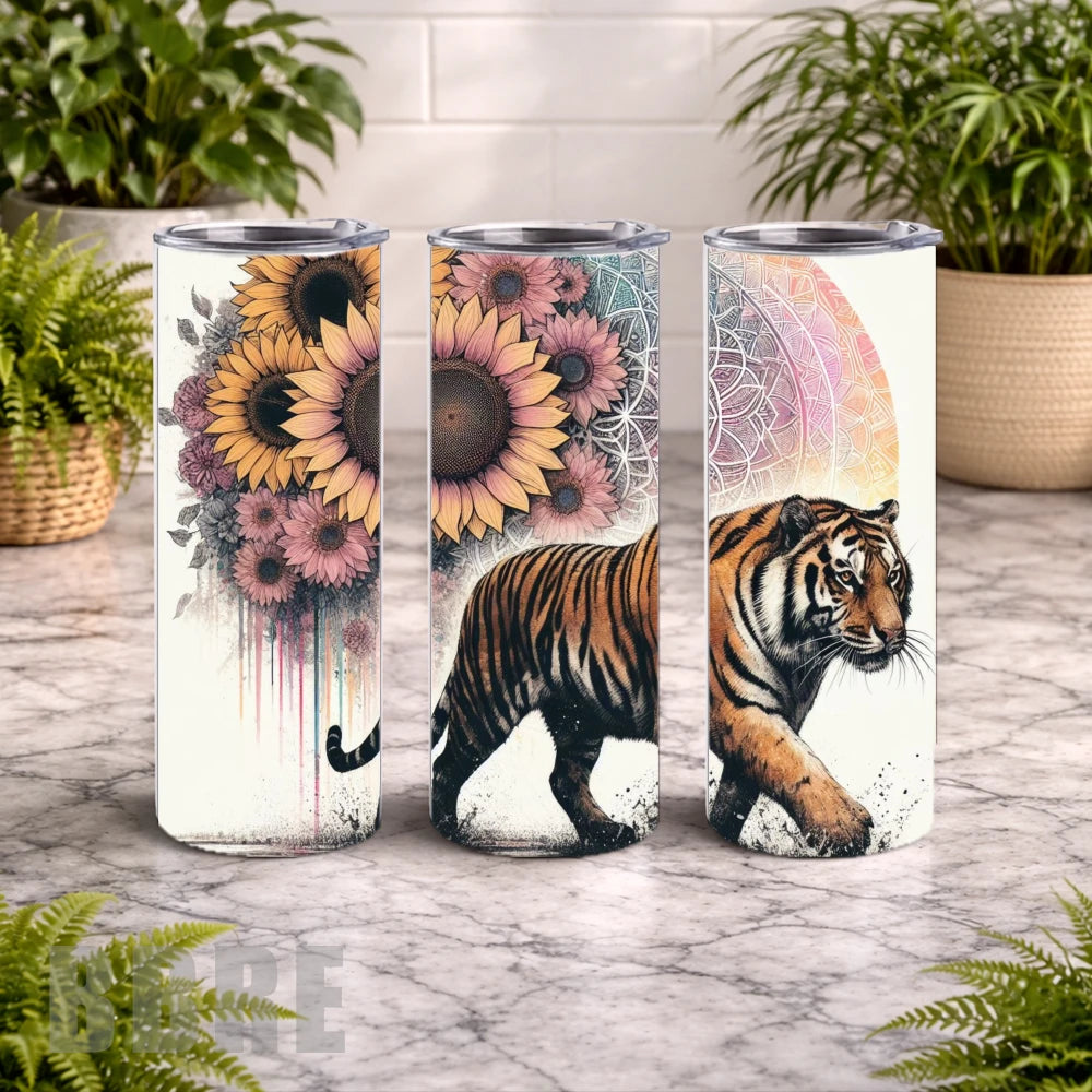 Tiger Sunflowers 15 OZ Straight Wrap