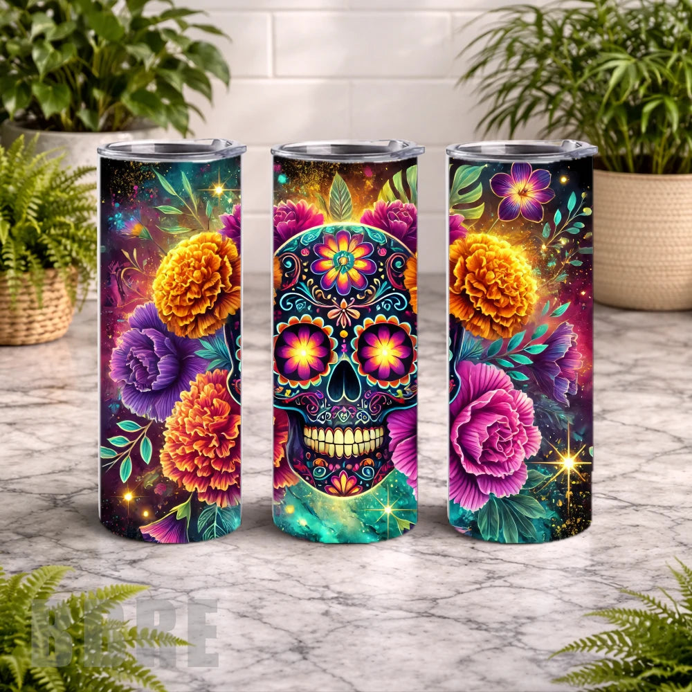 Floral Skull 34 15 OZ Straight Wrap