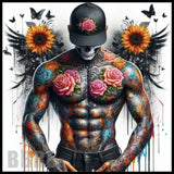 Floral Skull 38 15 OZ Straight Wrap