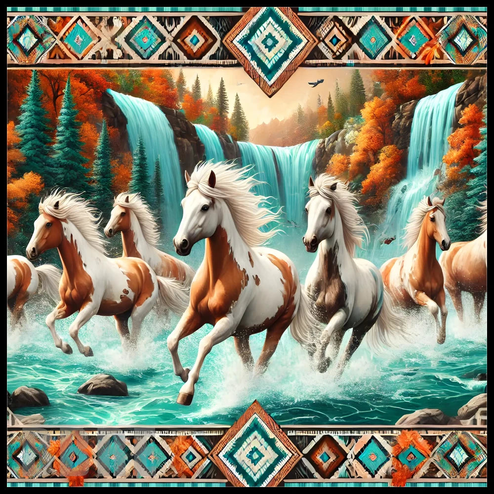 Galloping Horses 3 15 OZ Straight Wrap