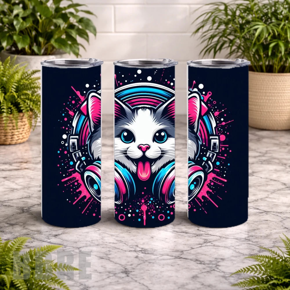 Cat Headphones 15 OZ Straight Wrap