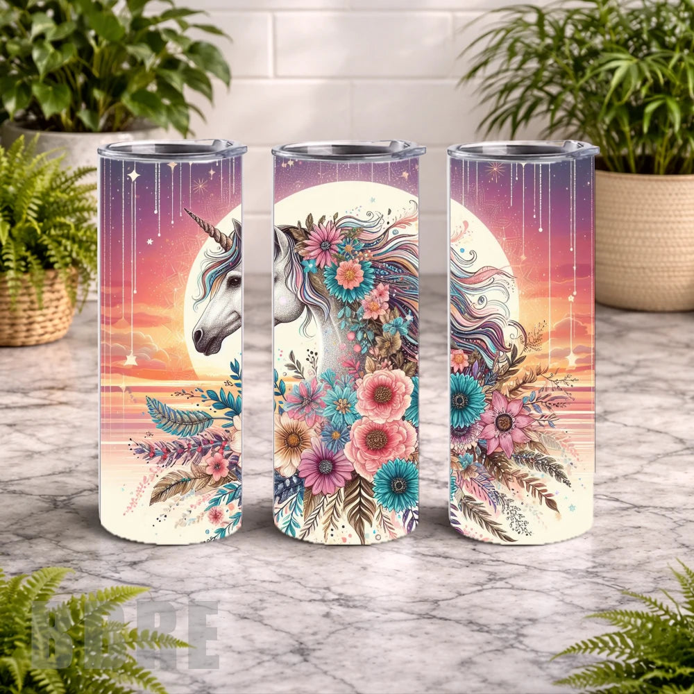 Floral Unicorn 4 15 OZ Straight Wrap