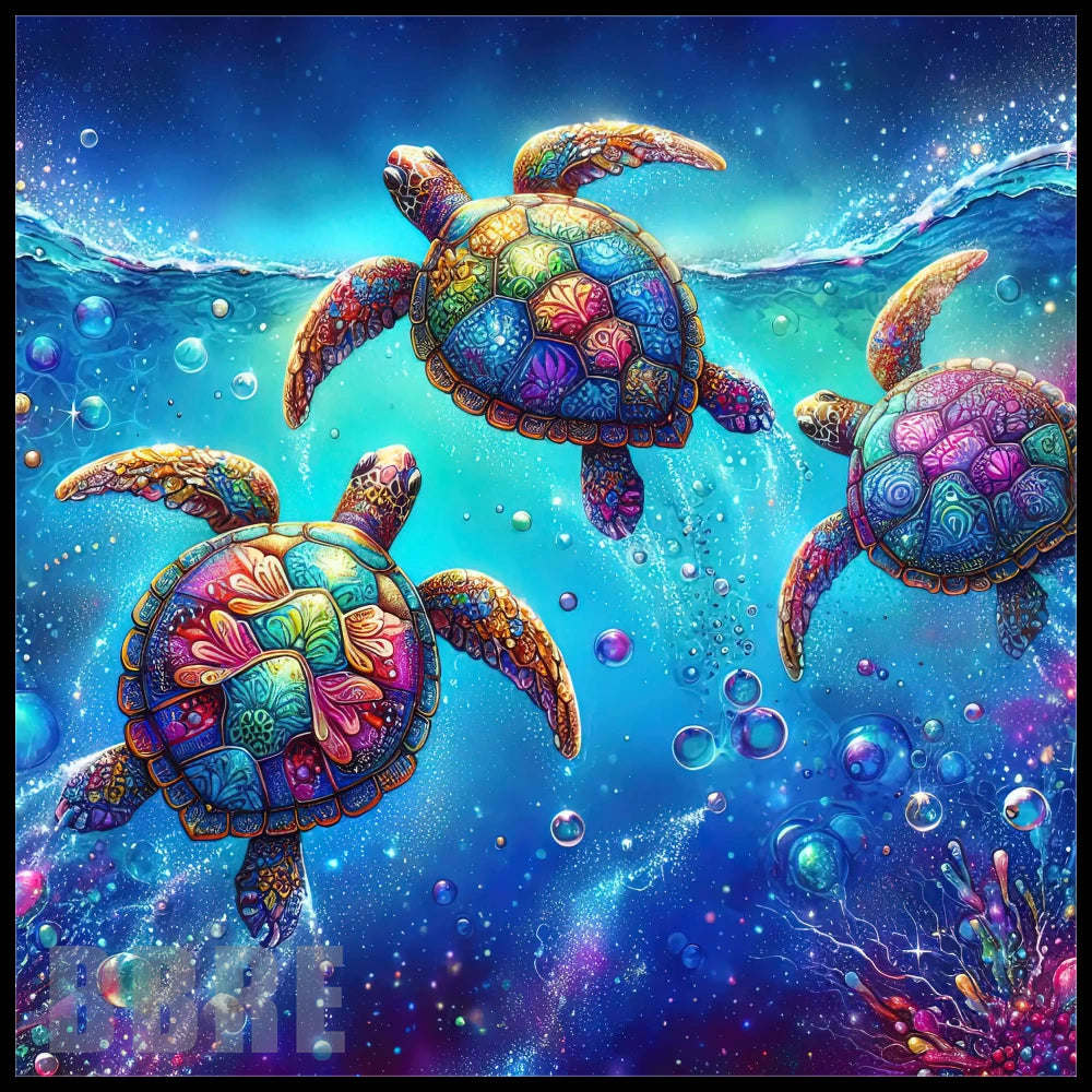 Colorful Turtles 3 15 OZ Straight Wrap