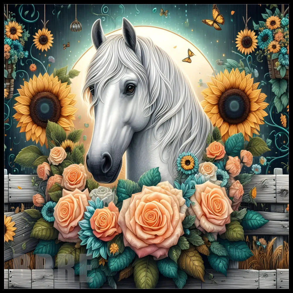 Floral Horse 18 15 OZ Straight Wrap