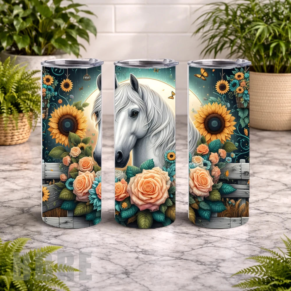 Floral Horse 18 15 OZ Straight Wrap