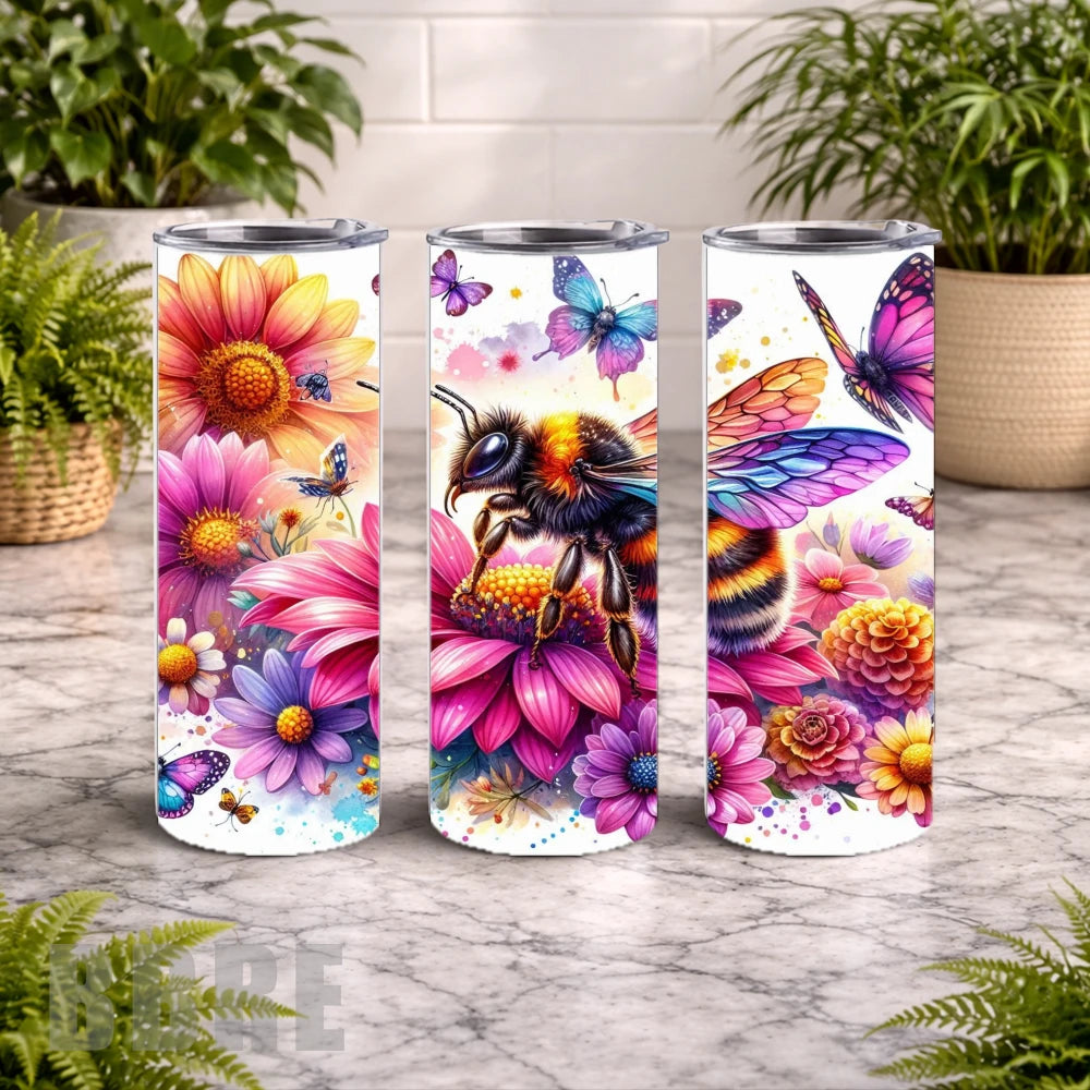 Floral Bee 15 OZ Straight Wrap