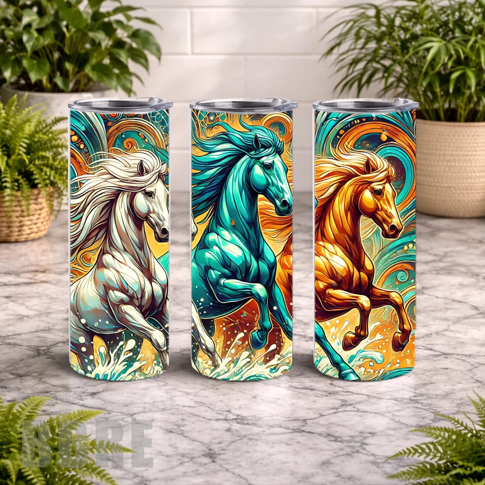 Vibrant Horses 2 15 OZ Straight Wrap