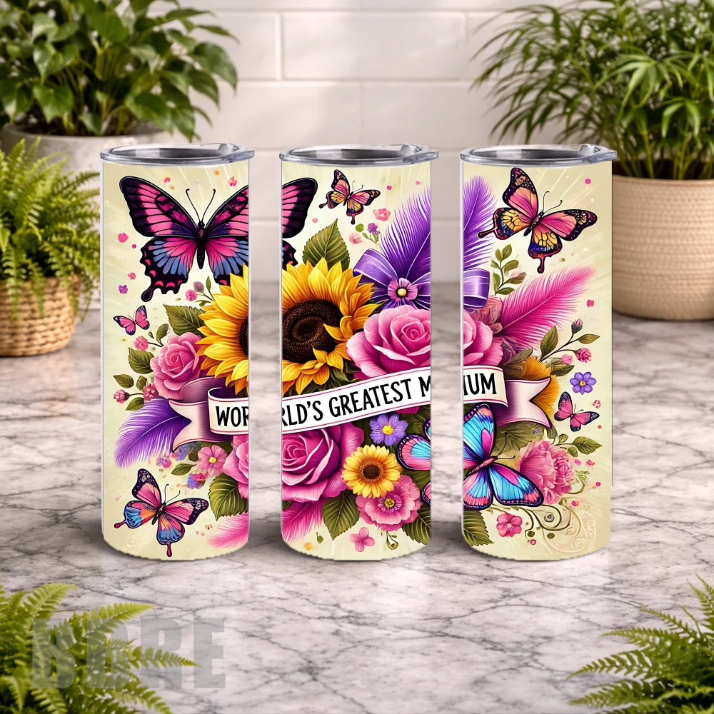 Floral Butterflies 6 15 OZ Straight Wrap