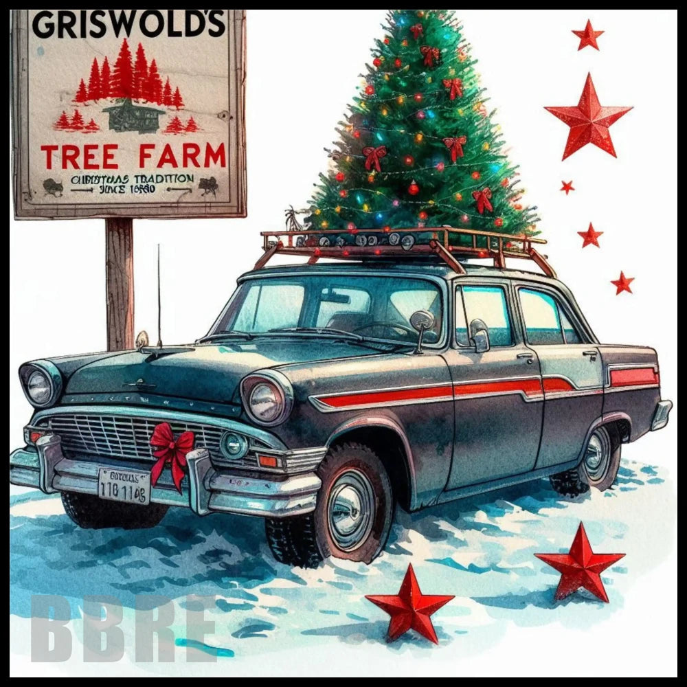 Christmas Car 15 OZ Straight Wrap