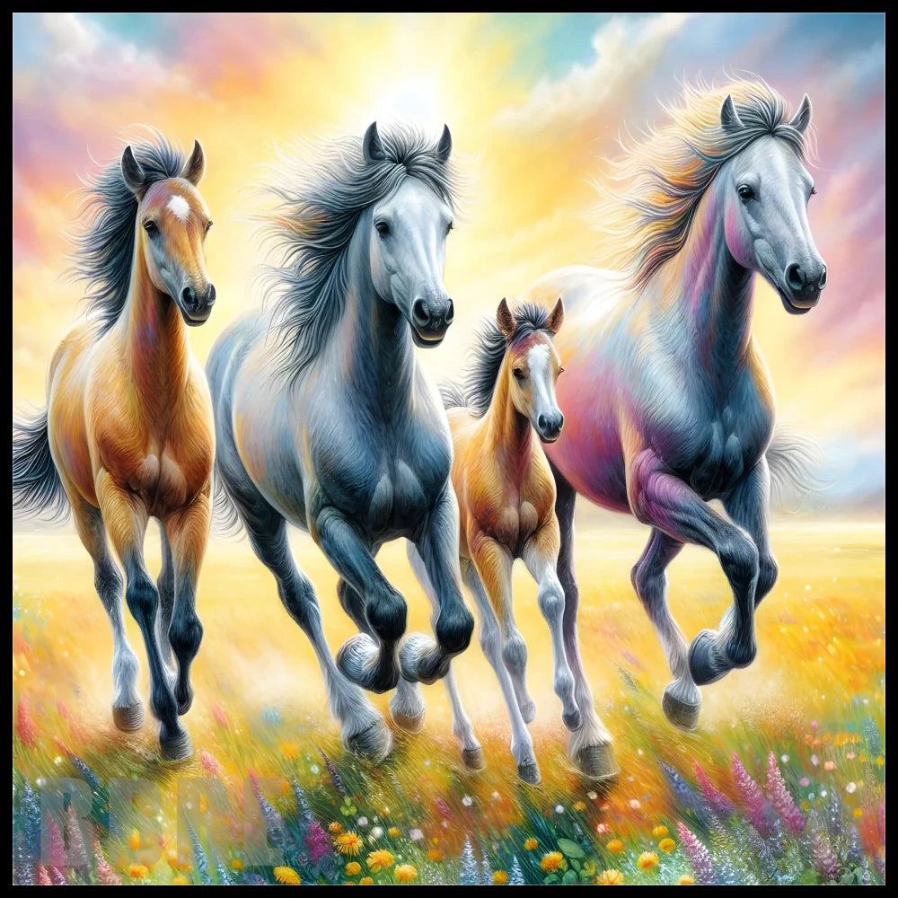 Galloping Horses 4 15 OZ Straight Wrap