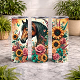 Floral Horse 21 15 OZ Straight Wrap