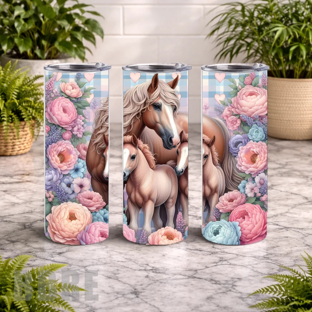 Floral Horses 15 OZ Straight Wrap
