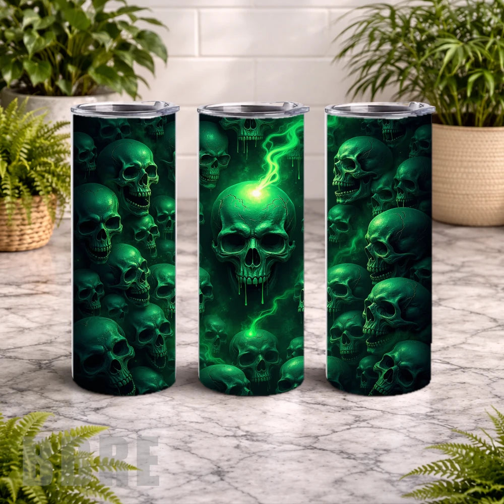 Green Skull 3 15 OZ Straight Wrap