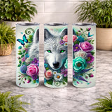 Floral Wolf 15 OZ Straight Wrap