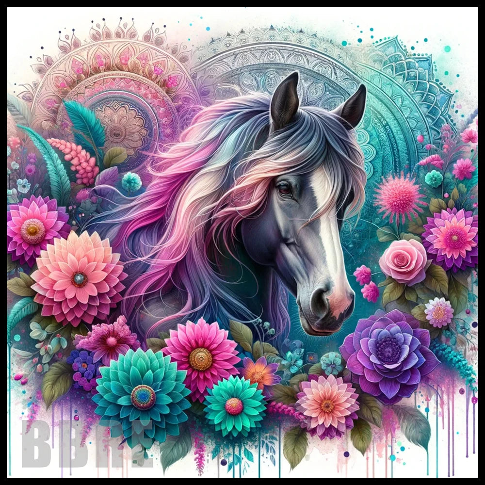 Floral Horse 22 15 OZ Straight Wrap