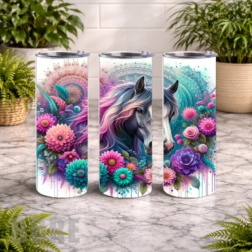 Floral Horse 22 15 OZ Straight Wrap