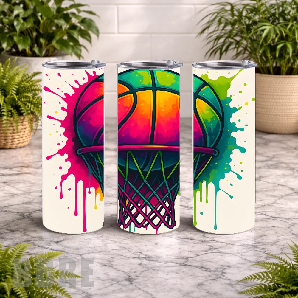 Colorful Basketball 15 OZ Straight Wrap