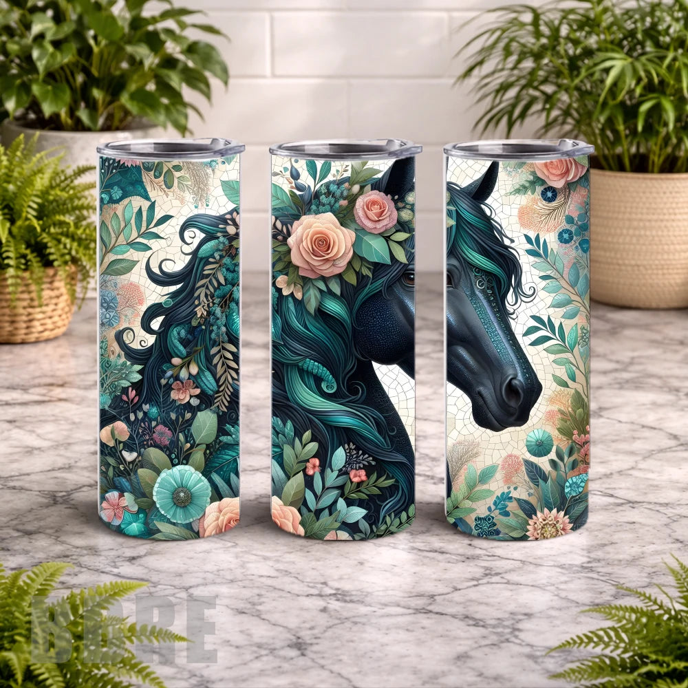 Floral Horse 25 15 OZ Straight Wrap