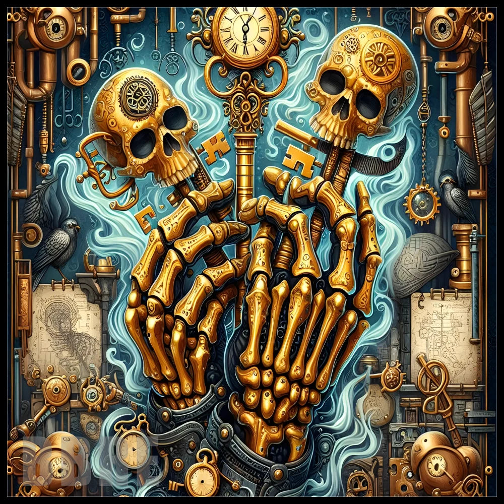 Golden Skeleton 15 OZ Straight Wrap