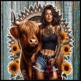 Sunflower Cowgirl 2 15 OZ Straight Wrap