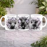 Floral Highland Cattle Mockup Product Photo