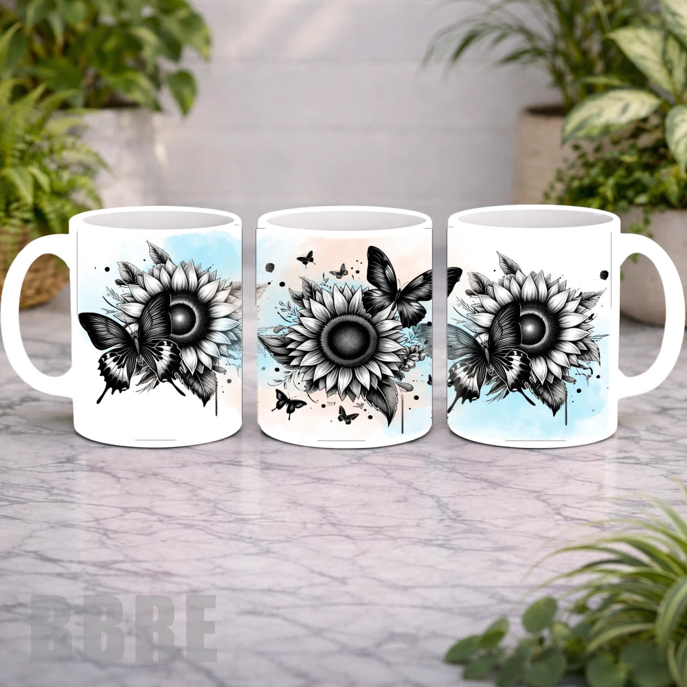 Sunflower Butterflies Mockup Product Photo