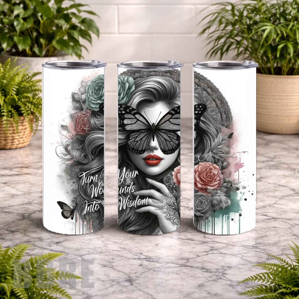 Butterfly Beauty 2 20 OZ Wrap Mockup