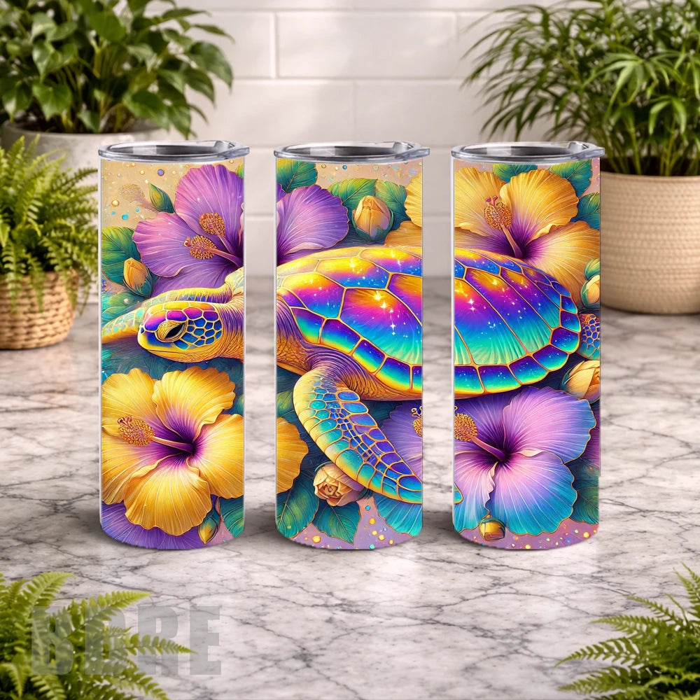 Tropical Turtle 3 20 OZ Wrap Mockup