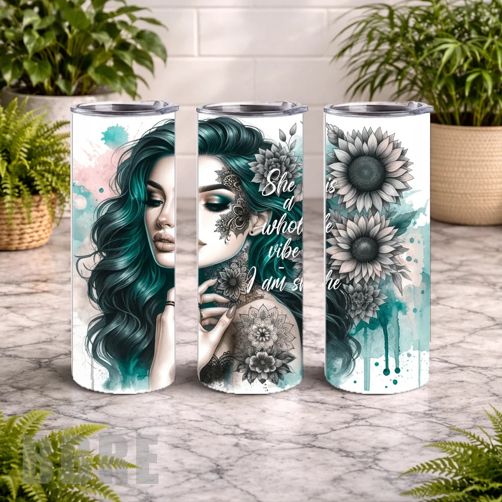 Vibrant Woman 20 OZ Wrap Mockup