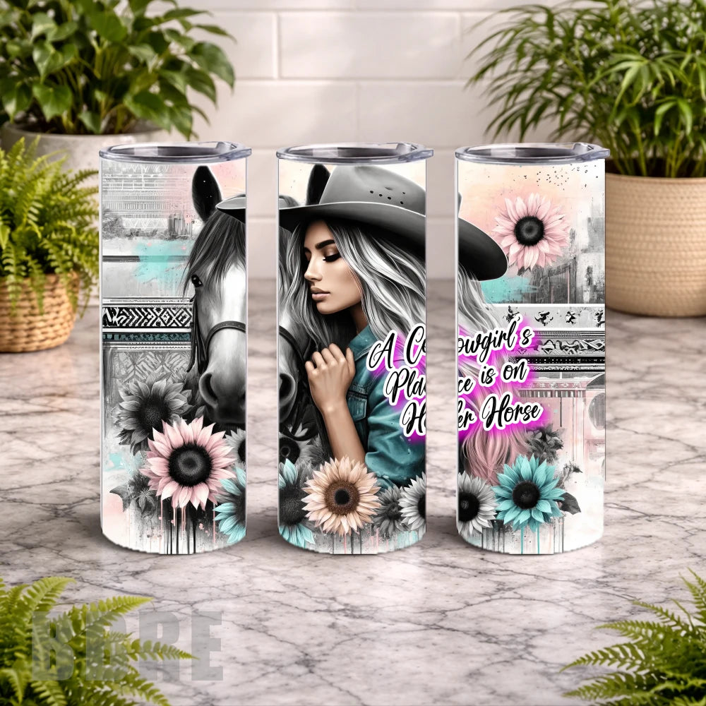 Cowgirl Horse 20 OZ Wrap Mockup