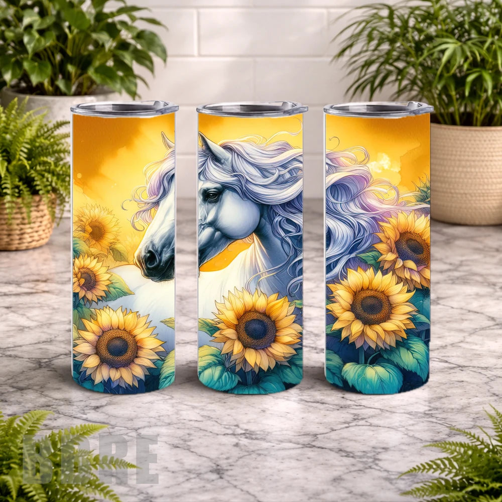 Sunflower Unicorn 20 OZ Wrap Mockup