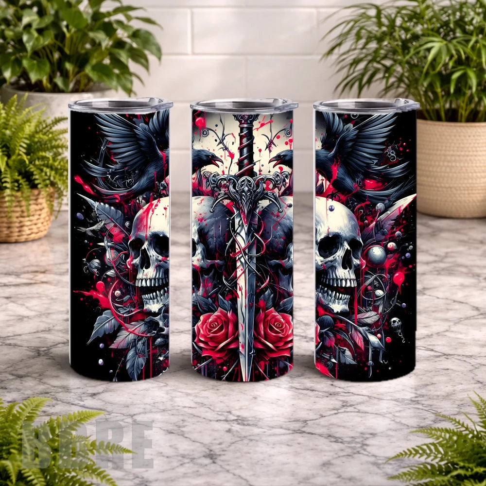 Gothic Skull 20 OZ Wrap Mockup