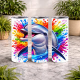 Colorful Dolphin 20 OZ Wrap Mockup