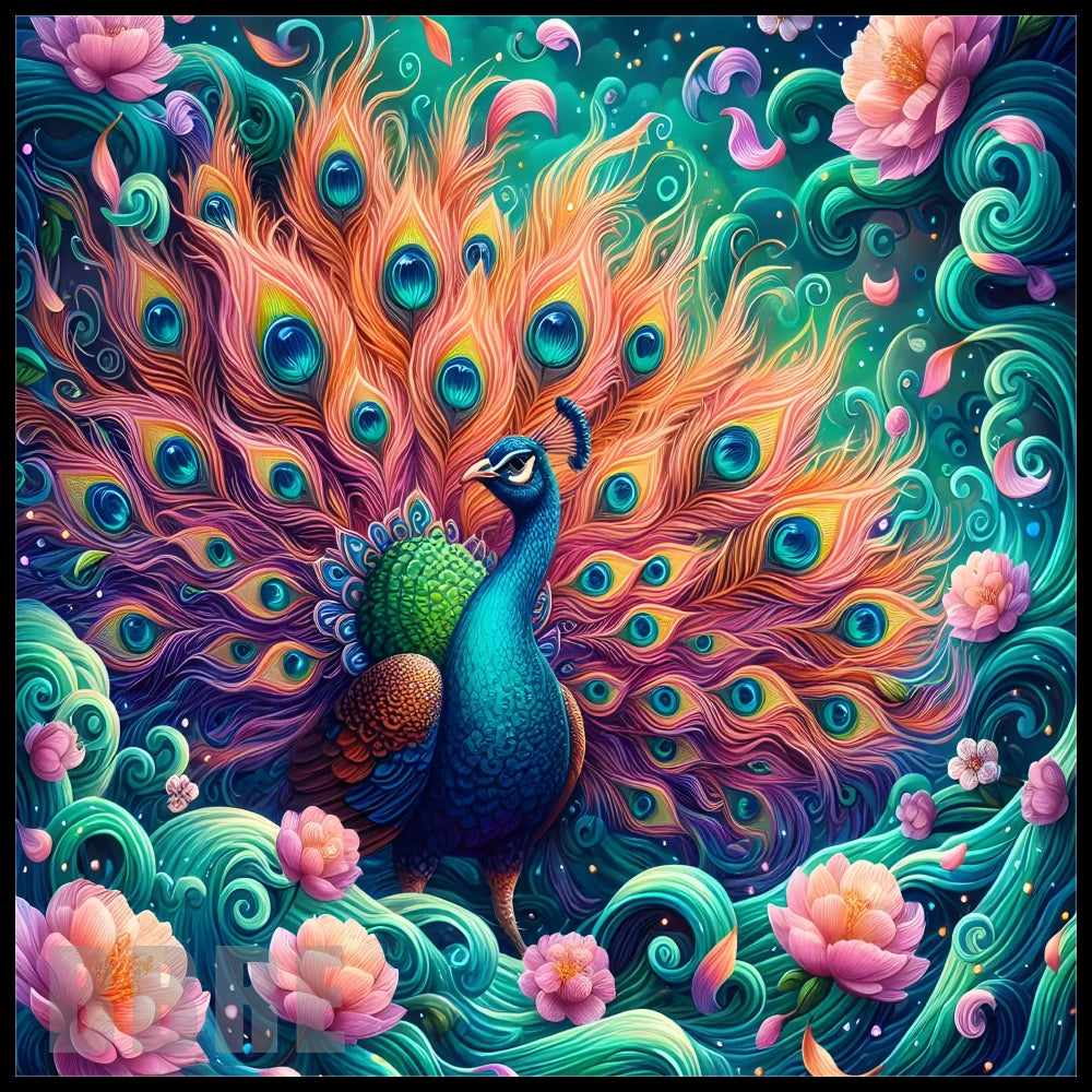 Colorful Peacock 20 OZ Sublimation Wrap