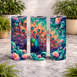 Colorful Peacock 20 OZ Wrap Mockup