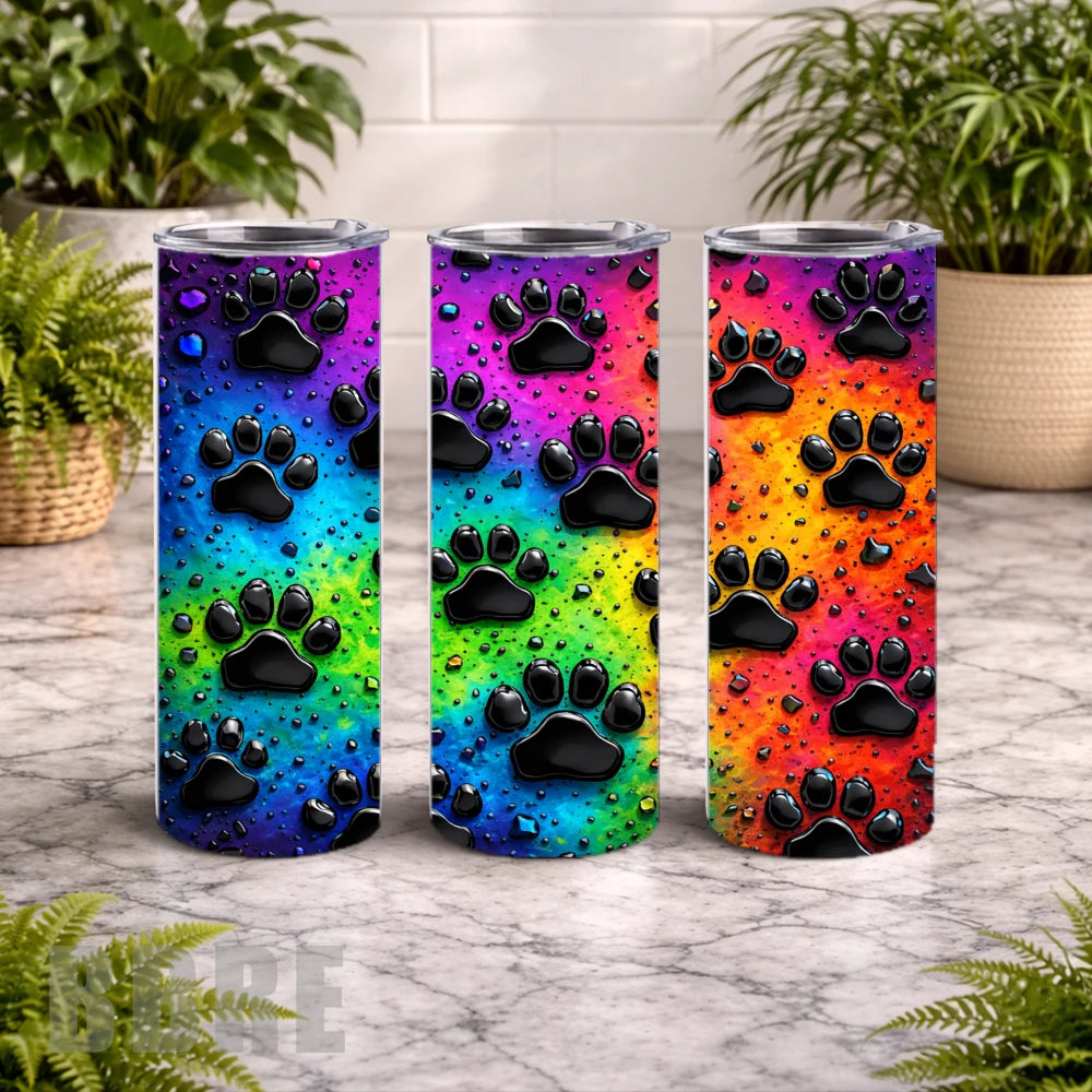 Paw Print 20 OZ Wrap Mockup