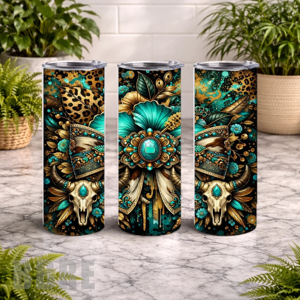Floral Skull 20 OZ Wrap Mockup