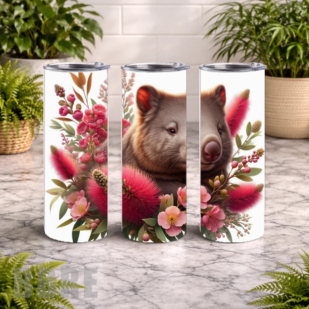 Wombat Blossom 20 OZ Wrap Mockup