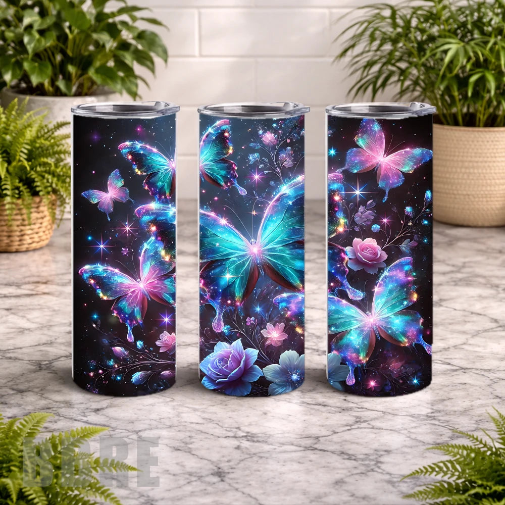 Galactic Butterflies 20 OZ Wrap Mockup